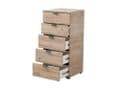 Limone Oak Effect Narrow 5-Drawer Chest: Compact Storage for Modern Interiors - UK Luxury Furniture